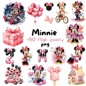 Mini Mega Bundle definitivo di acquerelli stravaganti • Oltre 150 illustrazioni PNG + alfabeto + numeri + motivi + bonus • Stile cartone animato classico e delicato