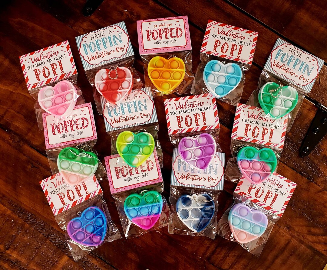 Valentine Pop Its. Pop Its Valentine Cards. Fidgets. Kids Valentine