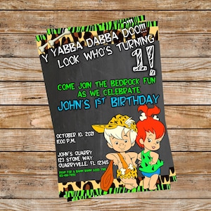 Flintstones Pebbles Birthday Invite. Flintstones Invite. Pebbles Invite. Pebbles Party. Flintstones Party. Yabba Dabba Doo.
