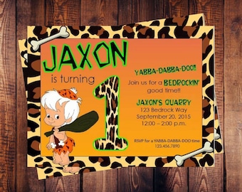 Flintstones Bam Bam Bedrock Birthday Invite. Flinstones Shower. Bam Bam Shower. Pebbles Shower. Yabba Dabba Doo.