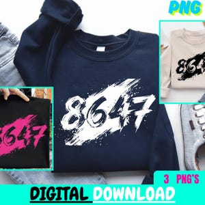 Rolig 86 47 snäckskal snäckskal strand rolig 8647 T-shirt PNG, Vintage 8647 grafik, minimalistiska siffror, retro kodhumor (digital nedladdning)