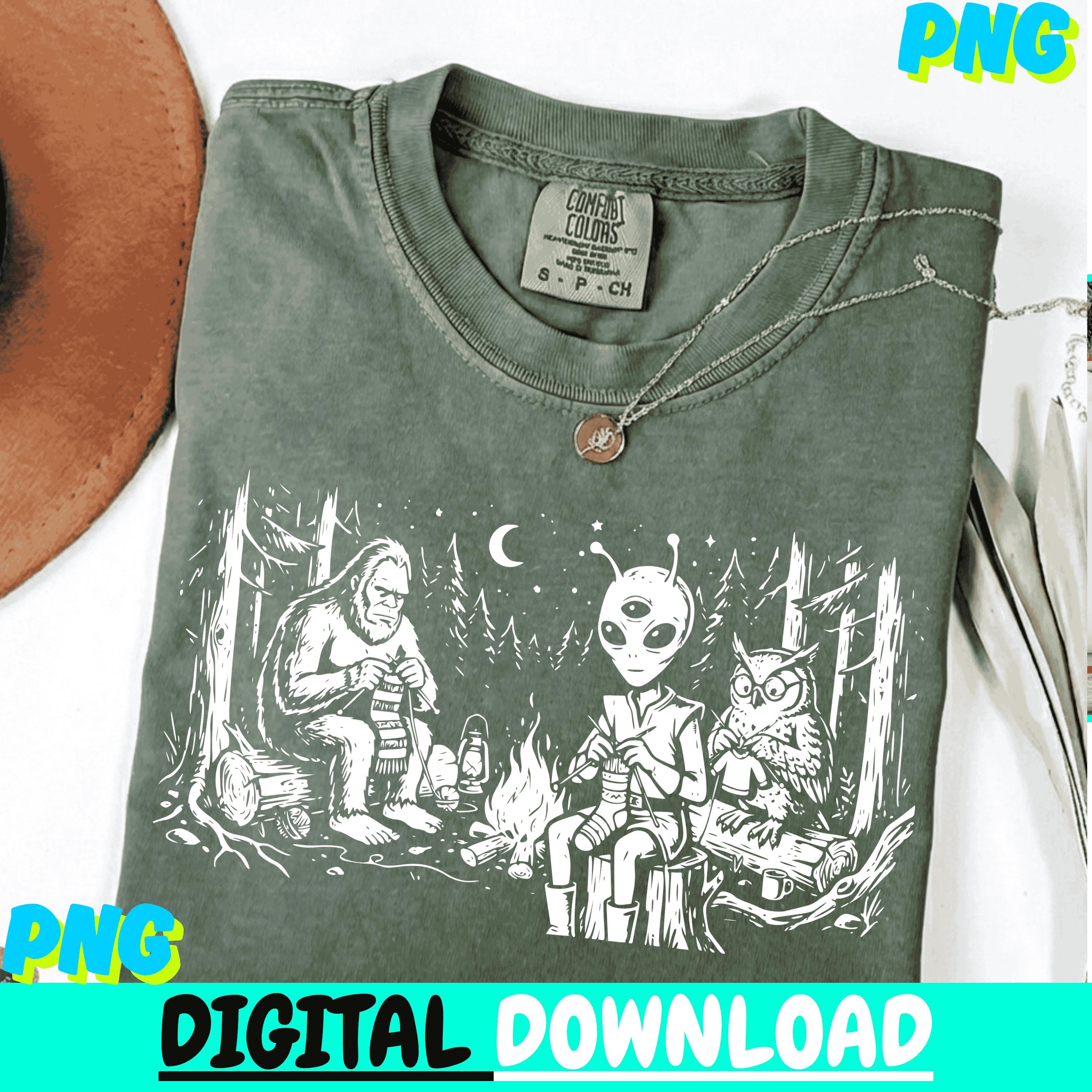 Campfire Crochet Club Funny Bigfoot Alien Mothman