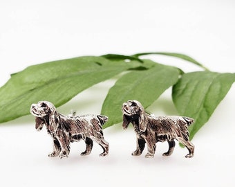 Select Gifts I Love My Dog Silver-Tone Cufflinks Russian Spaniel