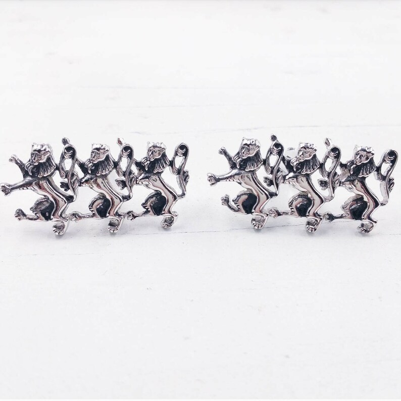 Wedding Cufflinks Vintage Lion Cufflinks Groom Jewelry Accessories Signed SWANK Gift for Him Lion Passant Cuff Links Men/'s Jewelry