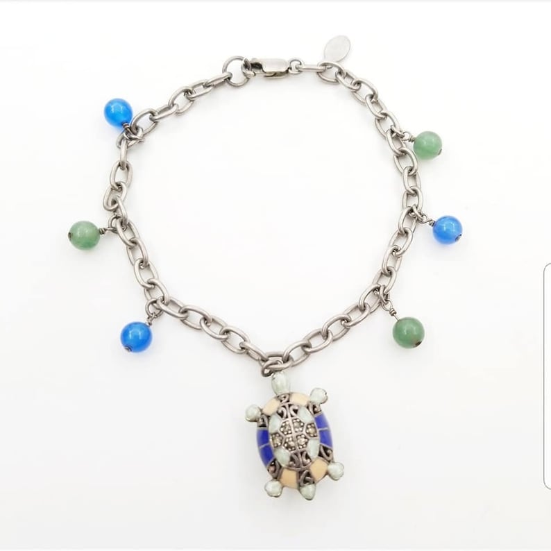 Beautiful Sterling silver 925 sterling Sterling Silver Enameled Crystal Cat w//Lobster Clasp Charm