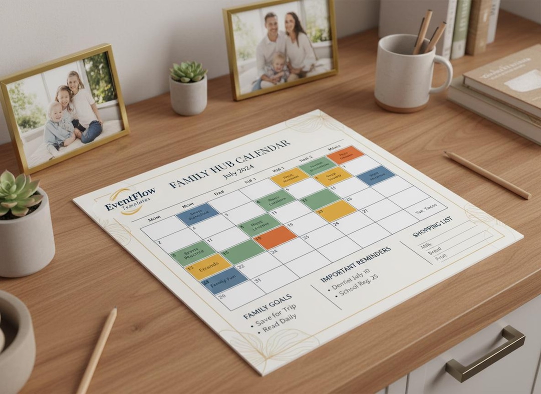 Family Organizer Calendar | Color-coded Schedule (PDF Pattern) - Etsy