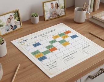 Kalender voor het gezin | Kleurgecodeerd schema (pdf-patroon)