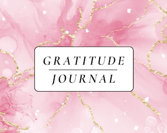 Gratitude Journal: Pink & Gold Marble Design