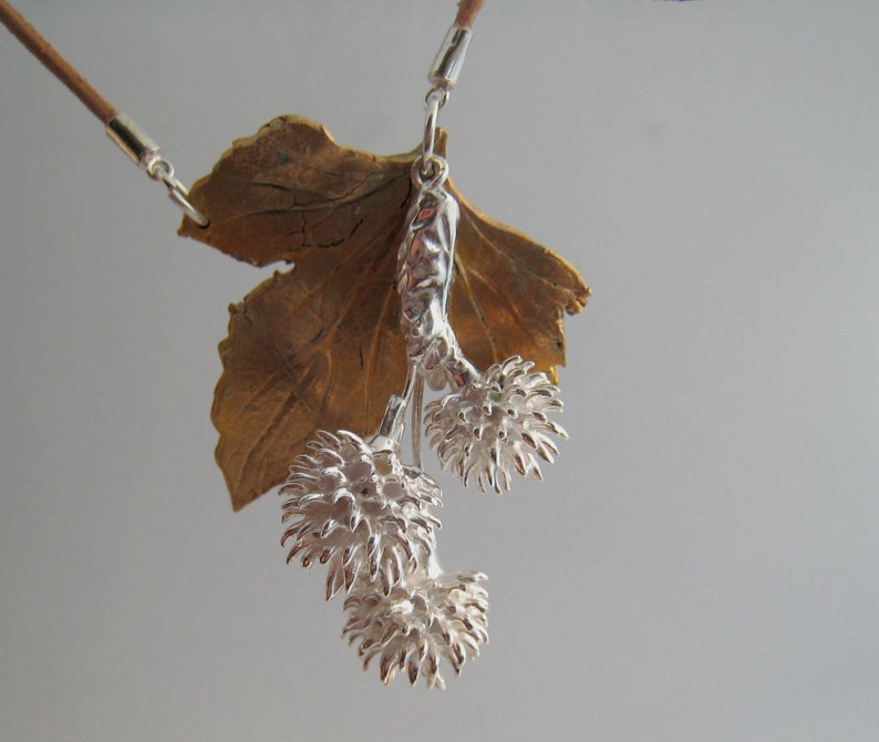 Eryngium seed head handmade silver and bronze metal clay Etsy