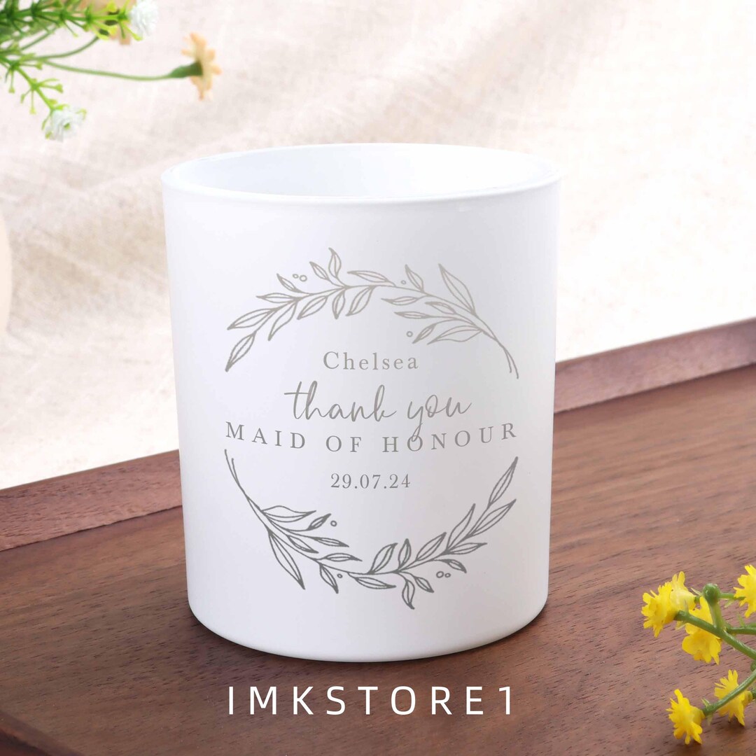 Maid of Honour Keepsake Gift Personalised Tea Light Holder ...