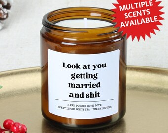 Candela regalo "Guarda che ti sposi" per addio al nubilato, regalo per la sposa, regalo di fidanzamento, regalo di nozze, candela divertente, regalo per la migliore amica