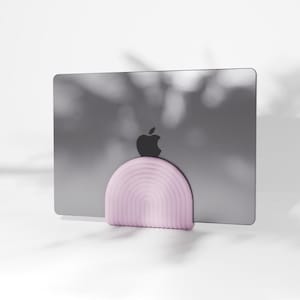 MacBook muurbeugel | Minimalistische laptophouder | Zwevende MacBook dock | Ruimtebesparende bureau-organizer