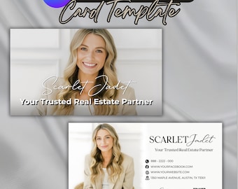 Real Estate Business Card, Realtor Calling Card, Textable Real Estate Card Template, Real Estate Marketing Cards, Buying or Selling QR Code