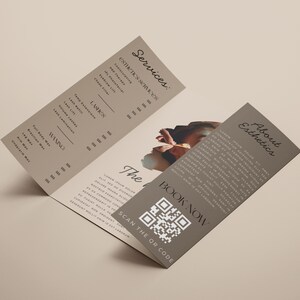 Esthetician Trifold Brochure, Med spa Skincare Beauty Brochure Template, Beauty Salon Price List, Beauty Esthetician Flyer, Canva Editable