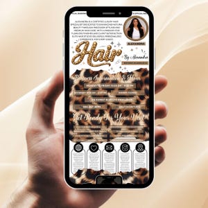 Acuity Scheduling Leopard Template, Acuity Template Hair Stylist, Acuity Booking Template Hair, Acuity Booking Website, Canva Editable