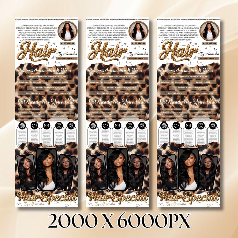Acuity Scheduling Leopard Template, Acuity Template Hair Stylist, Acuity Booking Template Hair, Acuity Booking Website, Canva Editable