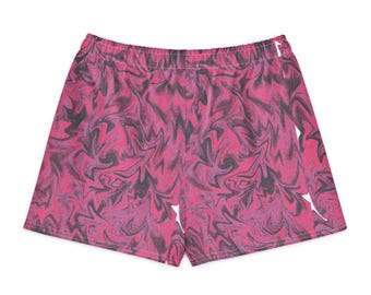 Pantaloncini unisex in misto cotone con stampa a spirale, ideali per il tempo libero estivo.