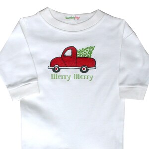 Red Christmas Truck Baby Long Sleeve T-shirt Body Suit Personalized baby gift