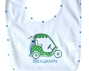 Personalized Golf Cart Baby Bib