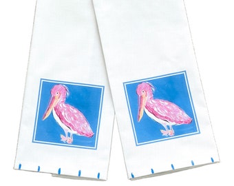 Pink Pelican Kitchen Tea Towel