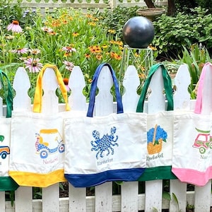 Kleurrijke katoenen draagtas / personaliseer het / strandtas