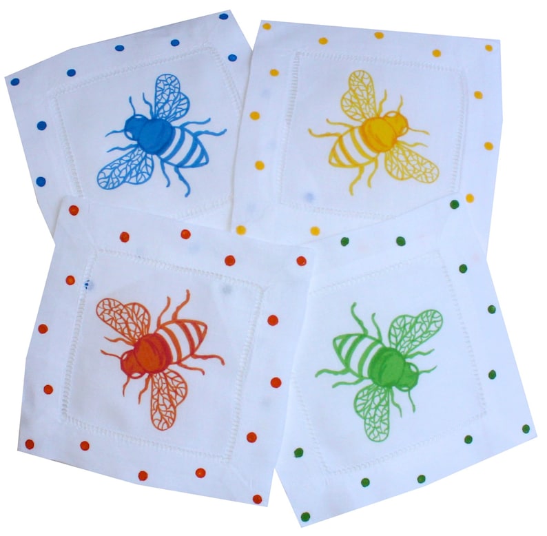 Lemondaisy Design Linen Cocktail Napkins - Thumbnail 5