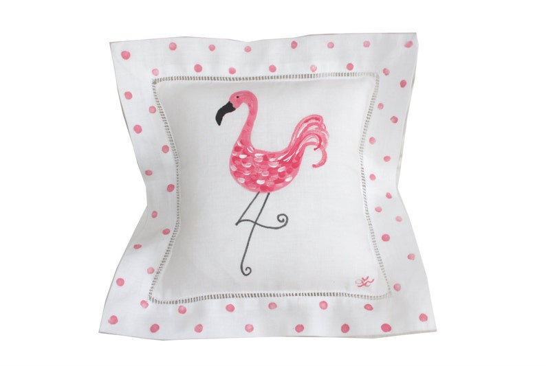 Lemondaisy Design Flamingo Linen Pillow