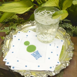 Chinoiserie Boxwood Topiary Cocktail Napkin Set