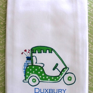 Green Golf Cart Tea Towel image 5