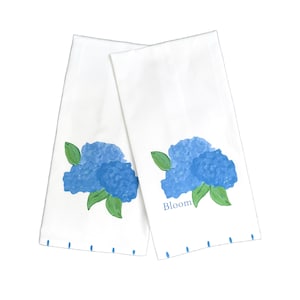 Bloom Blue Hydrangea Kitchen Tea Towel Housewarming Hostess Gift