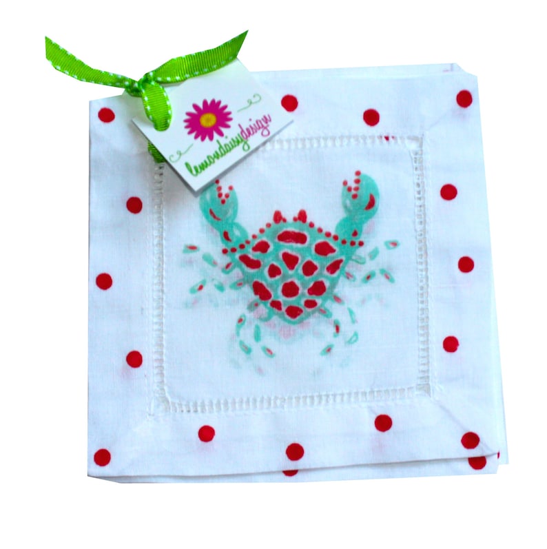 Lemondaisy Design Crab Cocktail Napkins - Thumbnail 2