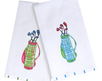 Colorful Golf Bag Tea Towel