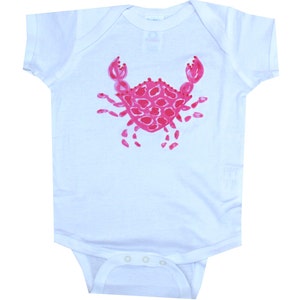 Hot Pink ou Blue Crab Beach Baby Cotton Creeper Personnalisé