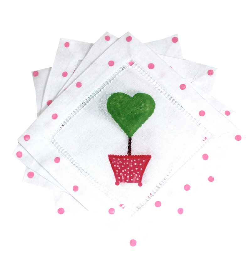 Lemondaisy Design Heart Topiary Cocktail Napkins