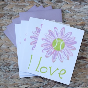 Finition lin Tennis Love Note Card Set Tennis Cadeau