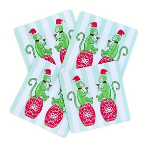 Chinoiserie Christmas | Monkey Paper Coasters | Holiday Hostess Gift |