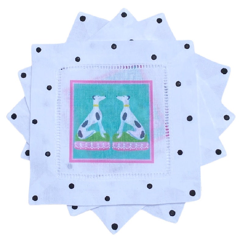 Lemondaisy Design Whimsical Whippet Cocktail Napkins - Thumbnail 2