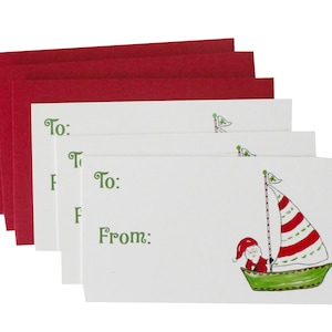 Sailing Santa Gift Enclosure Tags Cards Christmas Cards