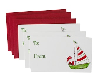 Sailing Santa Gift Enclosure Tags Cards Christmas Cards