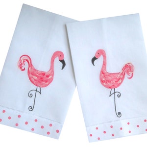 Pink Flamingo Tropical Coastal Beach Linnen Gastenlaken