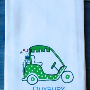 Green Golf Cart Tea Towel image 7