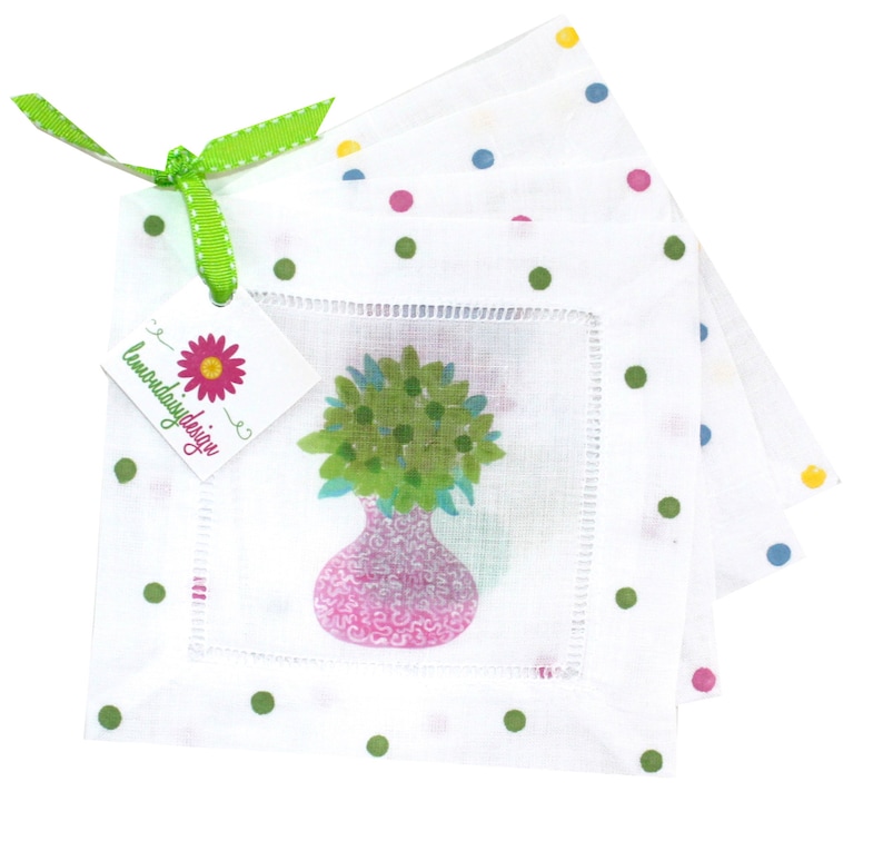 Lemondaisy Design Linen Cocktail Napkins - Thumbnail 2