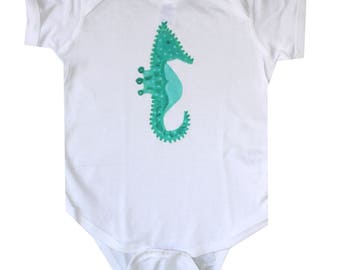 Sea Horse Beach Baby Cotton Creeper Baby Gift Personalized