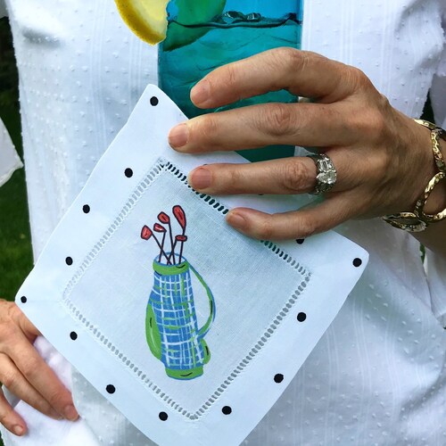 Golf Bag Linen Cocktail Napkins for 19th Hole Etsy