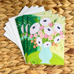 Jeu de cartes de correspondance floral vert avec abricots