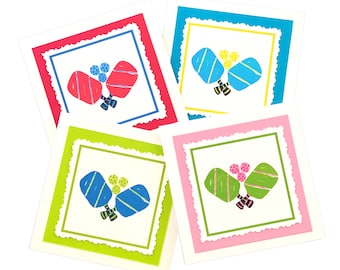Jeu de cartes de correspondance découpées à la main au pickleball
