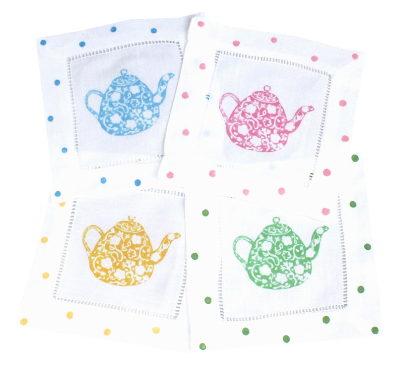 Lemondaisy Design Chinoiserie Teapot Cocktail Napkins - Thumbnail 2