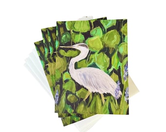 Blauer Reiher im März Briefkarten Set
