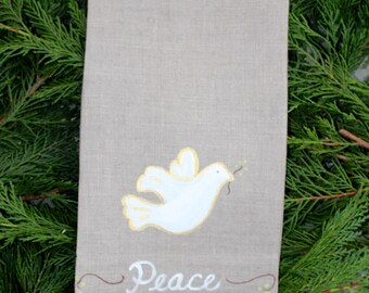 Peace Dove Christmas Guest Towel