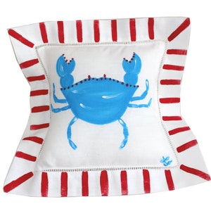 Almohada de lino cangrejo náutica